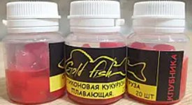 Силіконова сьедобная плаваюча кукурудза Gold fish Полуниця