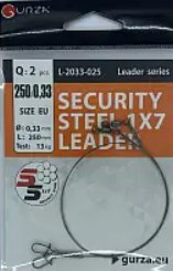 Поводок 1x7 Gurza SECURITY STEEL 25см 0.33мм 13кг