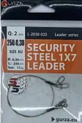 Поводок 1x7 Gurza SECURITY STEEL 25см 0.30мм 11кг