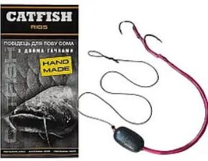 Оснастка для лову сома 2 гачки 1 поплавець Catfish rigs